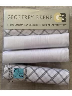 GEOFFREY BEENE MEN'S FINE COTTON HANDKERCHIEFS NEW (1 Is Missing From Pkg)
